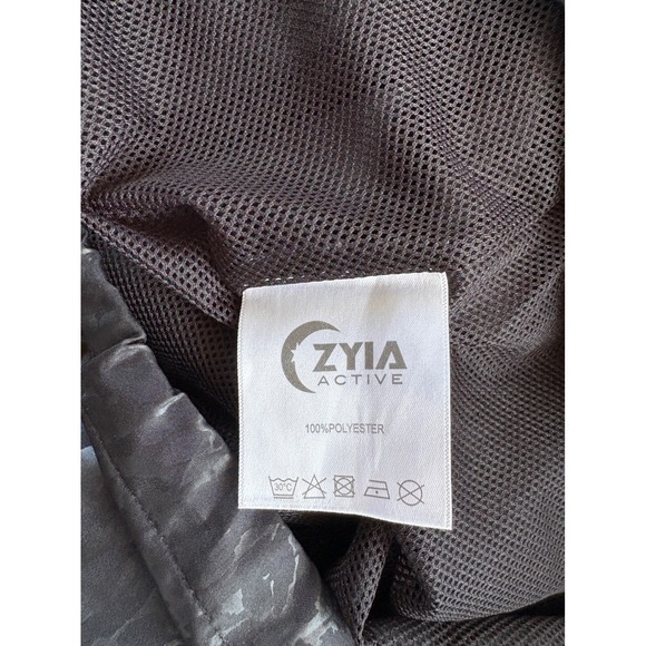 Zyia Active Black Leopard Print Hooded Windbreaker Jacket, Size Medium - Picture 8 of 9